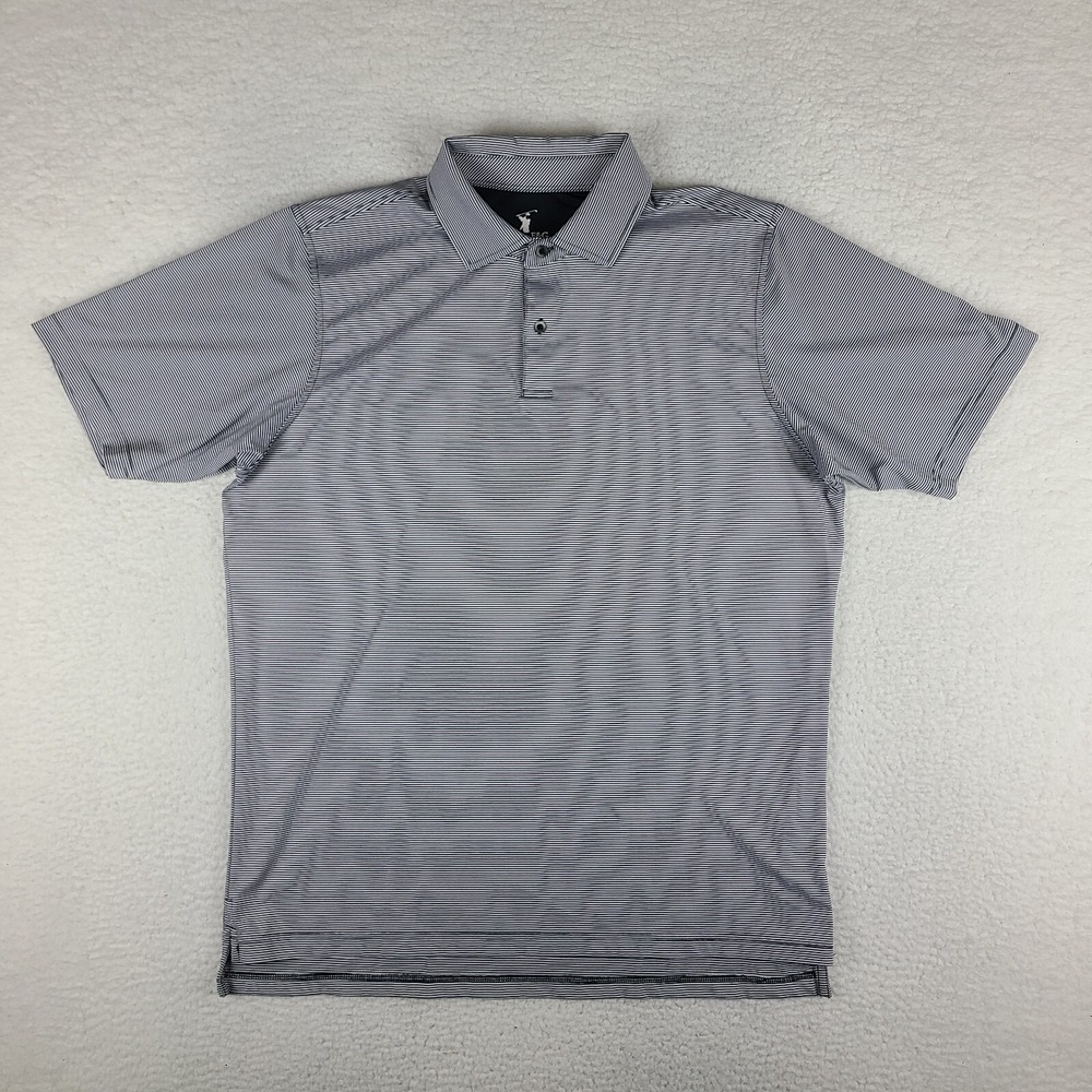 F&G Tech Polo Shirt Mens Large‎ Black White Performance Golf Fairway Greene